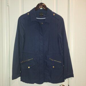 Eden Society Navy Utility Jacket with Stand-Up Collar & Cinched Waist - Sz Med